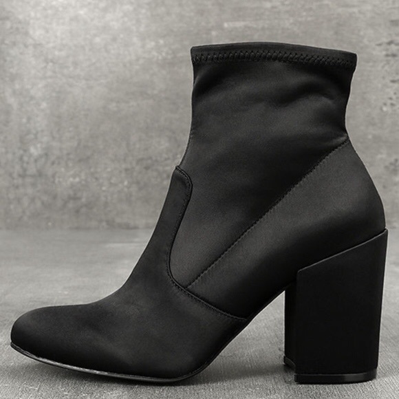 Steve Madden Shoes - Steve Madden Glaze Satin Mid-Calf Sock Booties